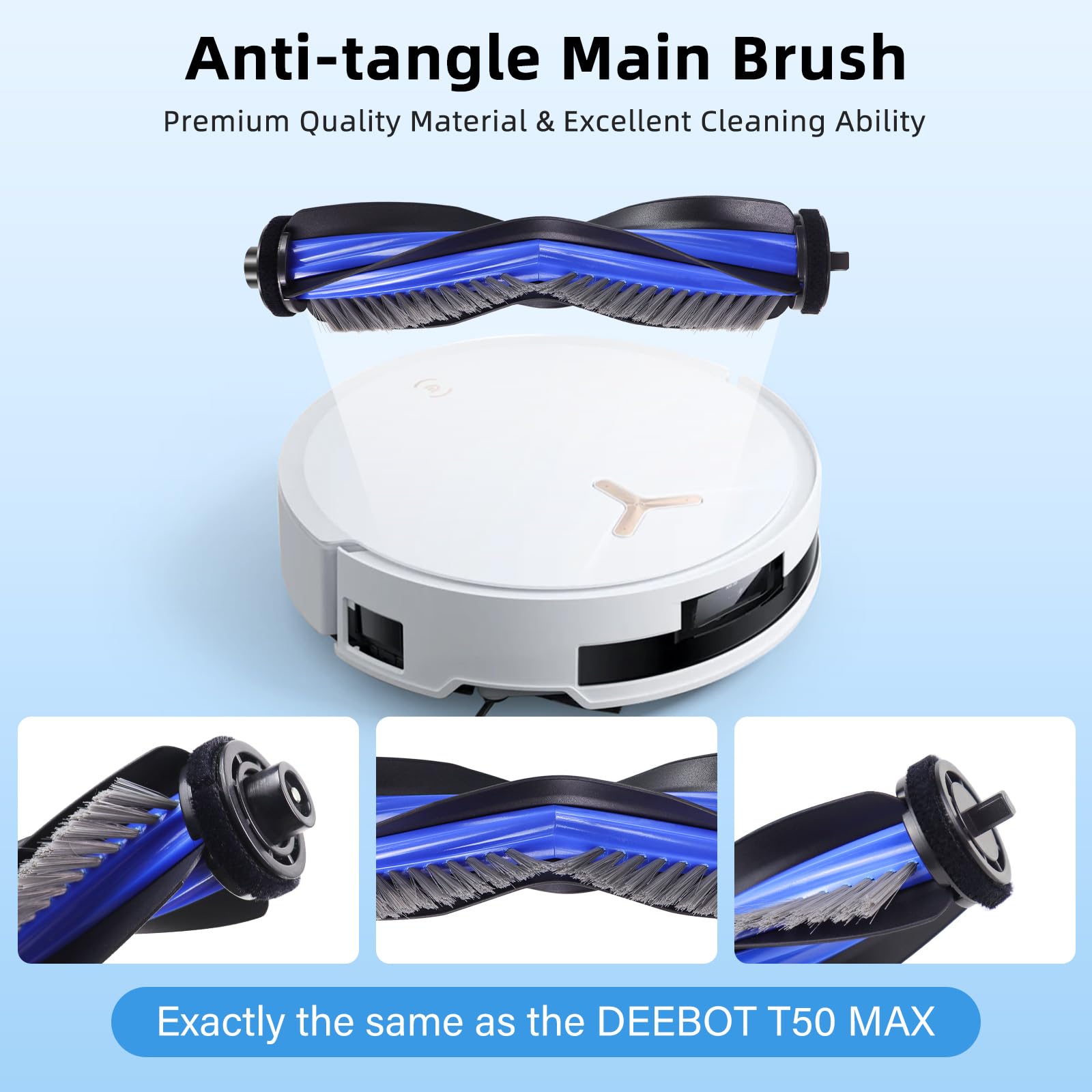T50 Max Accessori di Ricambio Compatibili per ECOVACS DEEBOT T50 Max Pro Omni Robot Aspirapolvere, 1 Spazzola Principale, 4 Filtri, 4 Spazzole Laterali, 4 Panni Mop, 4 Sacchetti Antibatterici