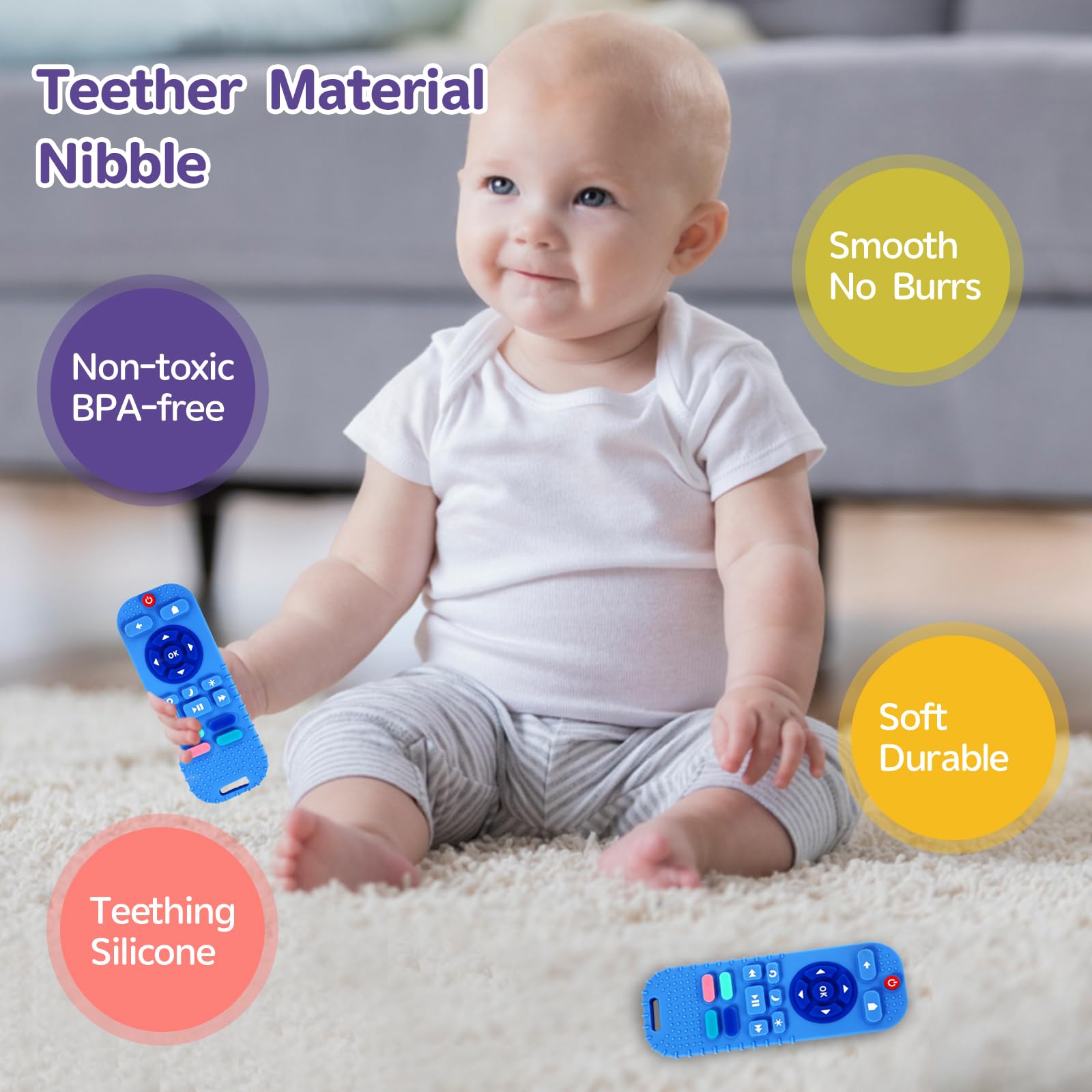 Silicone Teething Toys for Babies 0-6 Months, Teethers for Babies 6-12 Months - Image 3