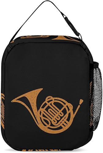 Miniatura 3 de Bolsa de almuerzo aislada con cuerno francés para mujeres y hombres, lonchera reutilizable, bolsa de mano para el trabajo y viajes