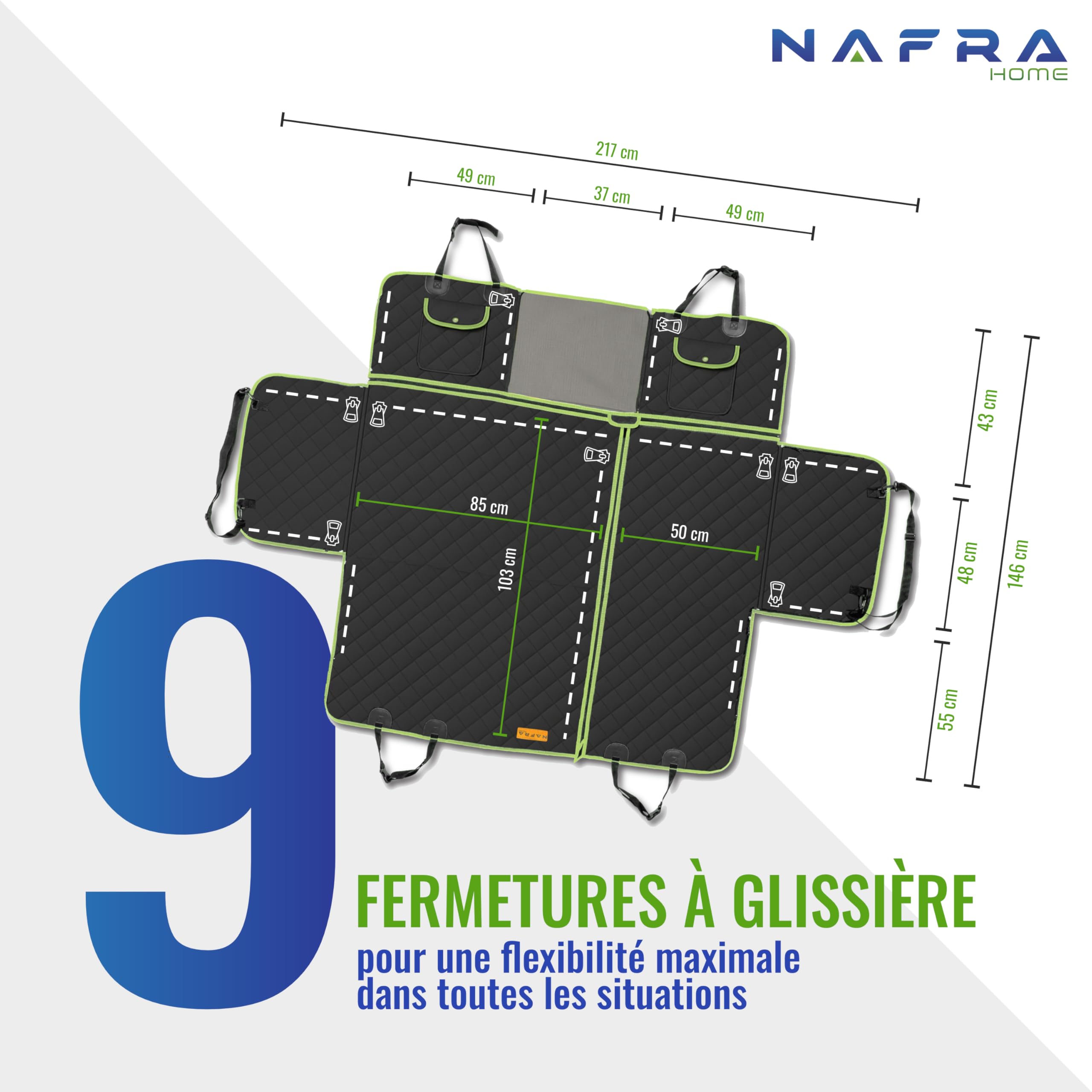 Housse Chien Voiture 6-en-1 | Housse de Voiture Siege Imperméable 600D avec Fenêtre Maille et Protection Portes | Siege Voiture Chien Universelle