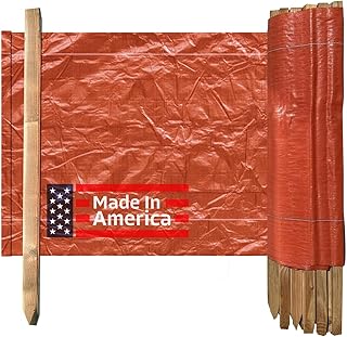 3 ft x 100 ft DOT Silt Fence with Wood Stakes (4 ft) - Sediment and Eros...