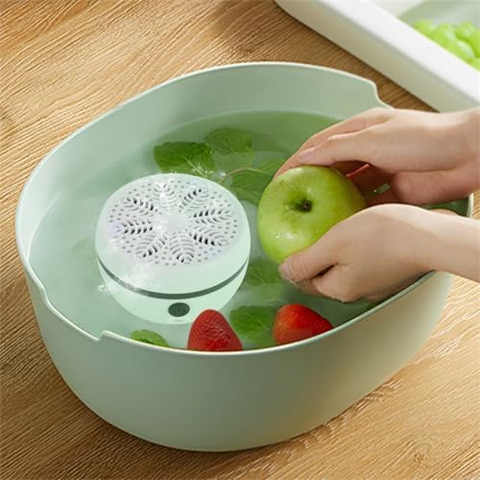 Automatic Fruit Cleaner, Fruit & Vegetable Washers, Rechargeable Fruit Washing Machine, Waterproof Fruit and Veg Cleaner, Food Purifier Durable | Kitchen Tool, for Grains Meat Seafood (White) - 2