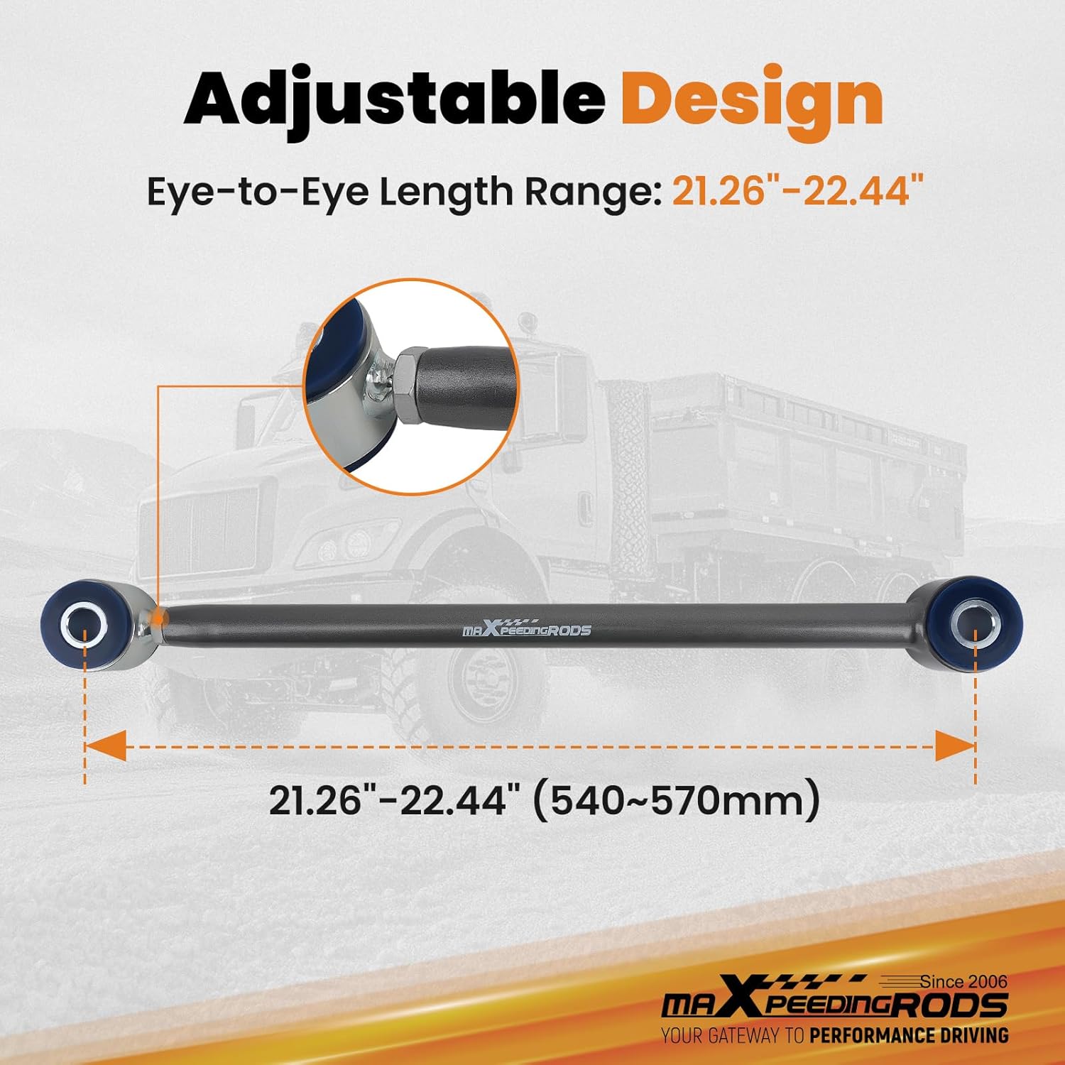 maXpeedingrods Adjustable Rear Track Bar for Ford F53 V10 20-22K GVWR up to 2020, Ford F53 V8 16-22K GVWR 2021+, Kodiak C4500/5500 18-22k GVWR, Gray