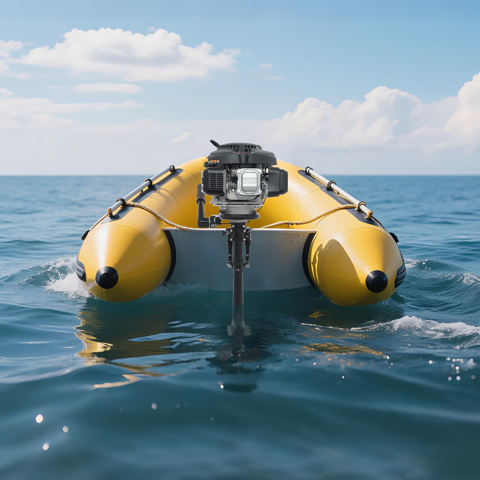 Motor fueraborda de 4 tiempos, 9 HP 3600 RPM, motor fueraborda de gasolina con CDI y Refrigeración por aire, motores fueraborda de 224 cc para barcos, motor para botes inflables, barcos de pesca