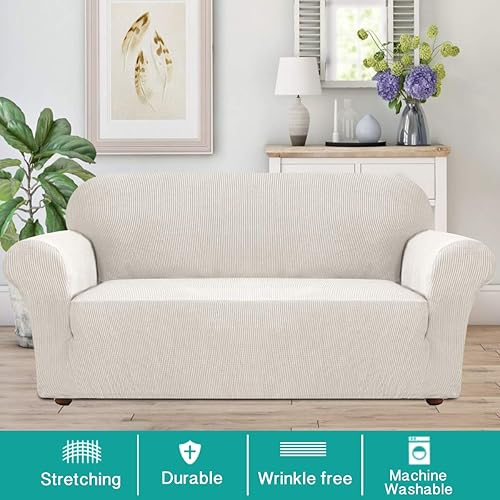 Miniatura 5 de Turquoize - Funda elástica para sofá de 1 pieza, de tela jacquard y parte inferior elástica, protector de muebles contra mascotas