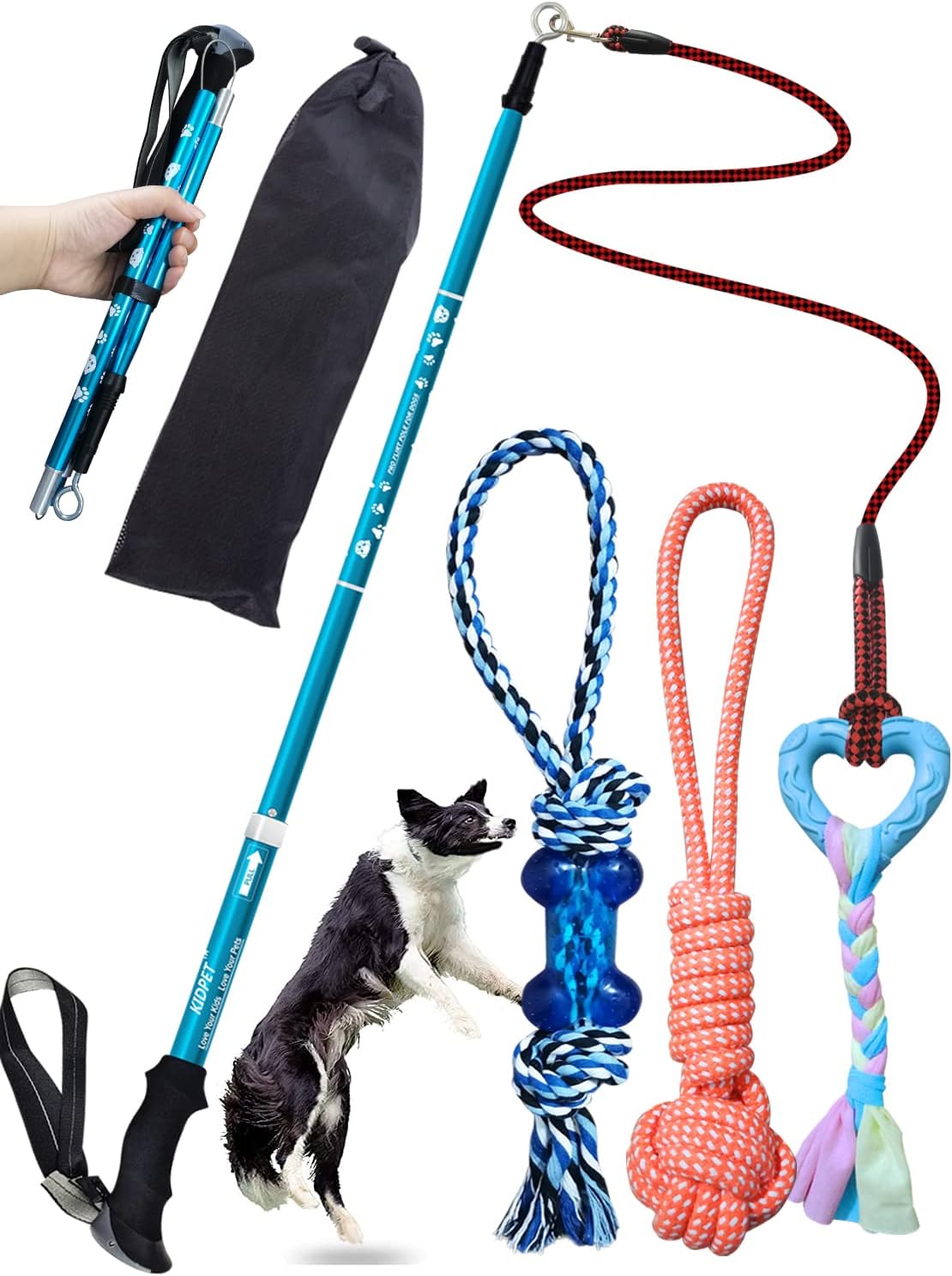 Pet Supplies Flirt Pole for Dogs, Stronger Long Foldable for Large