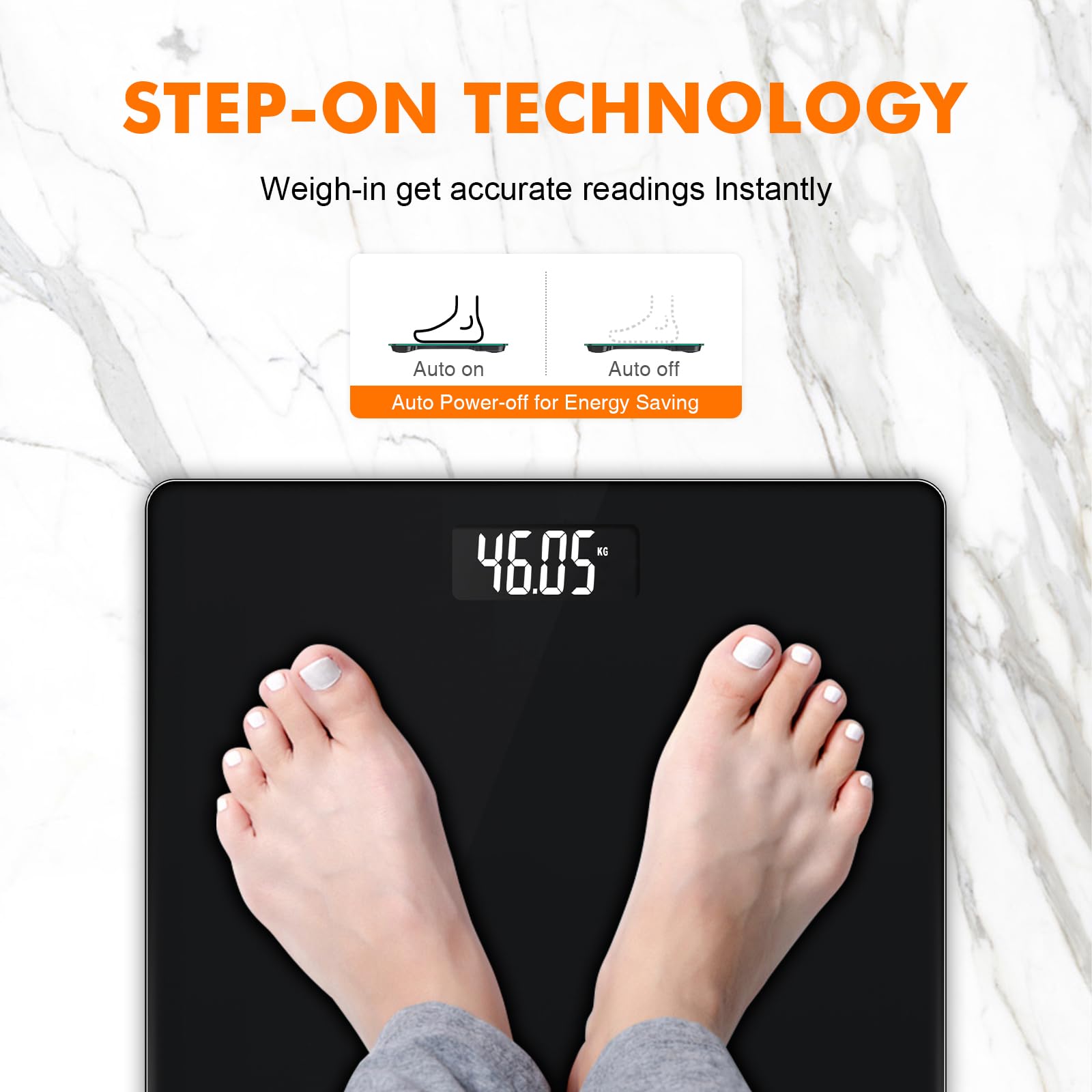 GRIFEMA GA2001-1, Bilancia pesapersone con schermo LCD, Pesata massima 150 KG, Precisione 50 g, Nero