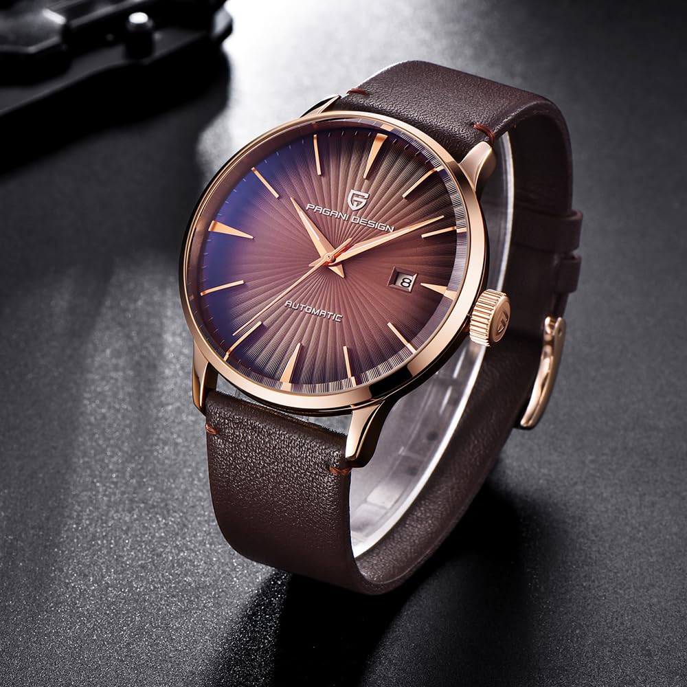 Pagani Design PD2770 Fashion Herren Automatik Mechanische Uhr Edelstahl Wasserdicht Lederband Einfache Business Sport Armbanduhren