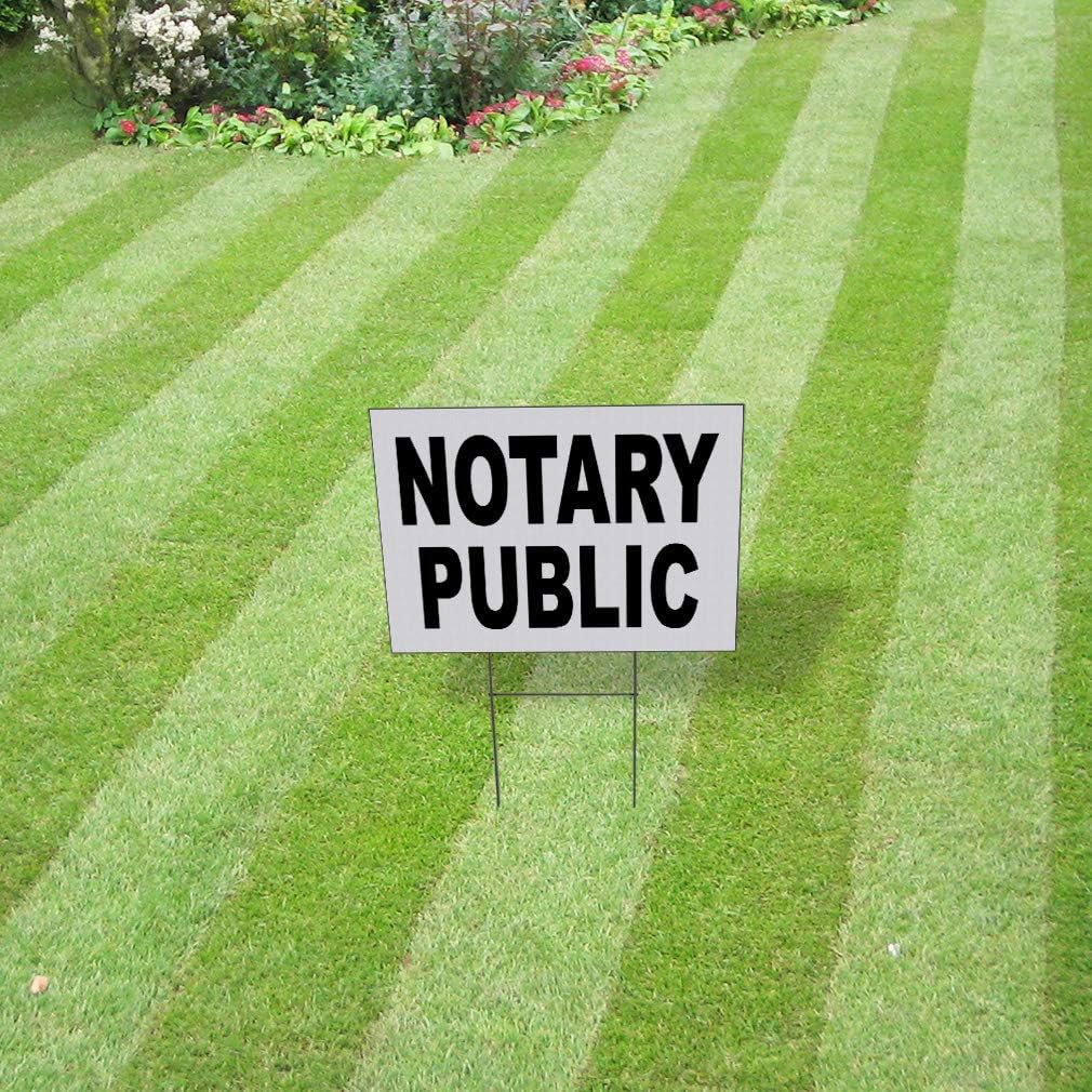 Fastasticdeals Weatherproof Yard Sign Notary Public Black Lawn Garden Online 18x12 Inches 2 Sides Print