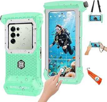 2026 Diving Snorkeling Phone Case for iPhone 17/16/15/14/13/12/11 Pro Max/XS/X Samsung Galaxy S26/S25/S24 Professional Scuba Dive Waterproof Underwater Photo Video Cover 5TH, Teal-