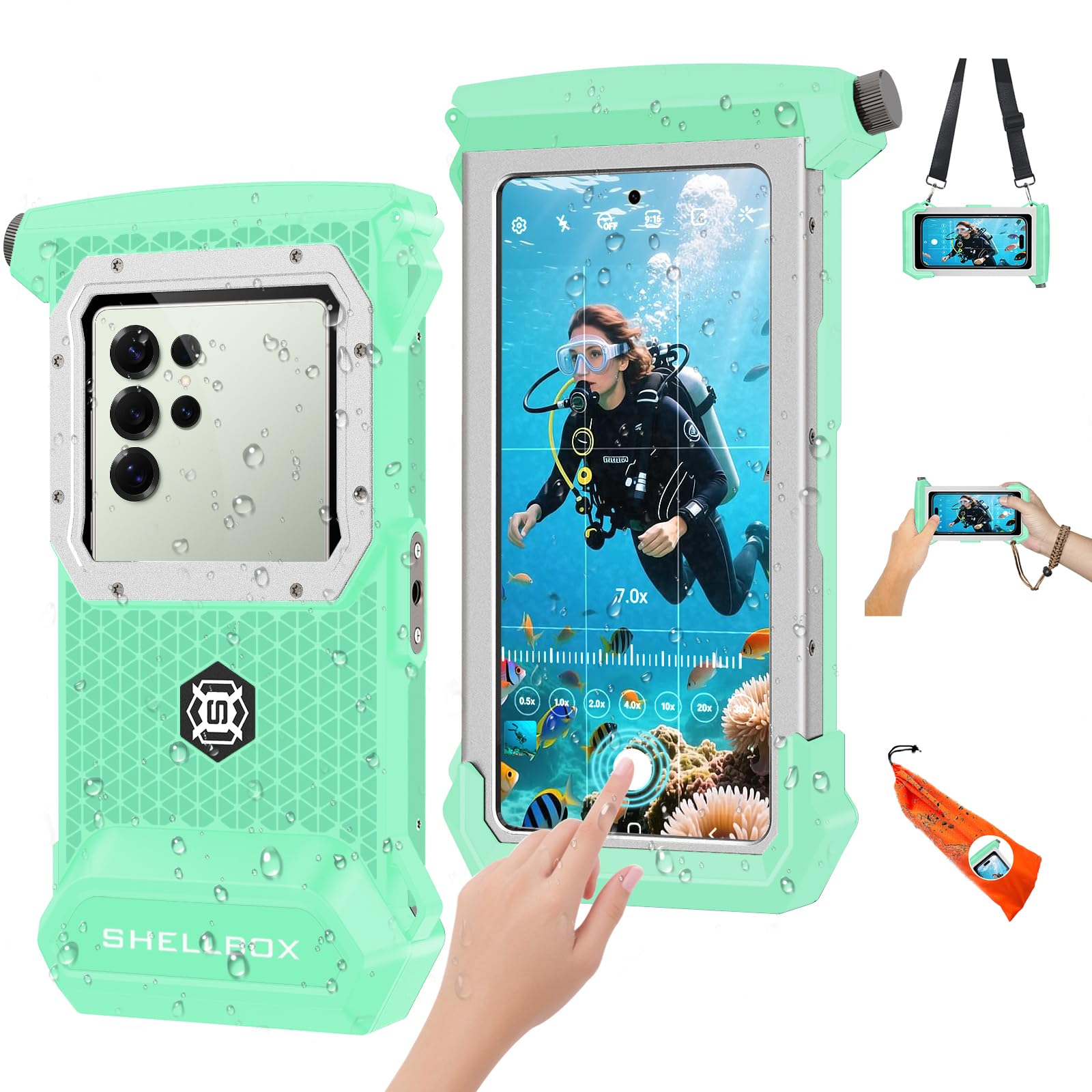 Saupsitnz 2026 Diving Snorkeling Phone Case for iPhone 17/16/15/14/13/12/11 Pro Max/XS/X Samsung Galaxy S25/S24/S23 Professional Scuba Dive Waterproof