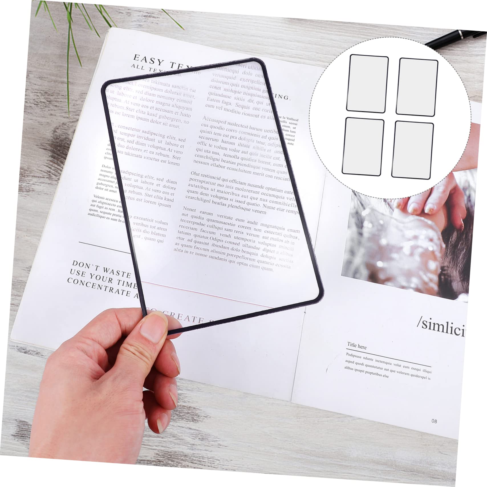 16 STK Leselupe Seitenlupe 3-fache Lupe Vergrößerungsgläser Lupe für Kinder Taschenlupe lesezeichen Buchlupe zum Lesen Lupenbrille Lupen zum Lesen Rechner Bücher PVC