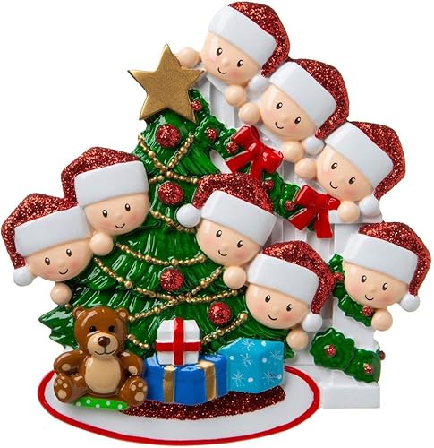 Miniatura 10 de Adorno personalizado para árbol de Navidad con texto en inglés Happy Family para árbol de Navidad, regalo de Navidad, sin mañana, personalizado
