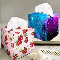 Vista 60 de Tissue Box Cover Square Decorative Tissue Box Holder Cute Funny Cube Tissue Case Cover-Alpaca Tissue Box Cover