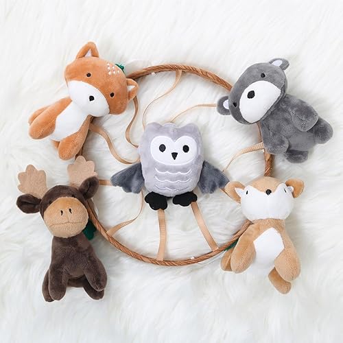 Miniatura 6 de The Peanutshell Cuna móvil para niños o niñas  Móvil musical de grano de madera para cuna con 12 canciones de cuna, decoración caprichosa del bosque