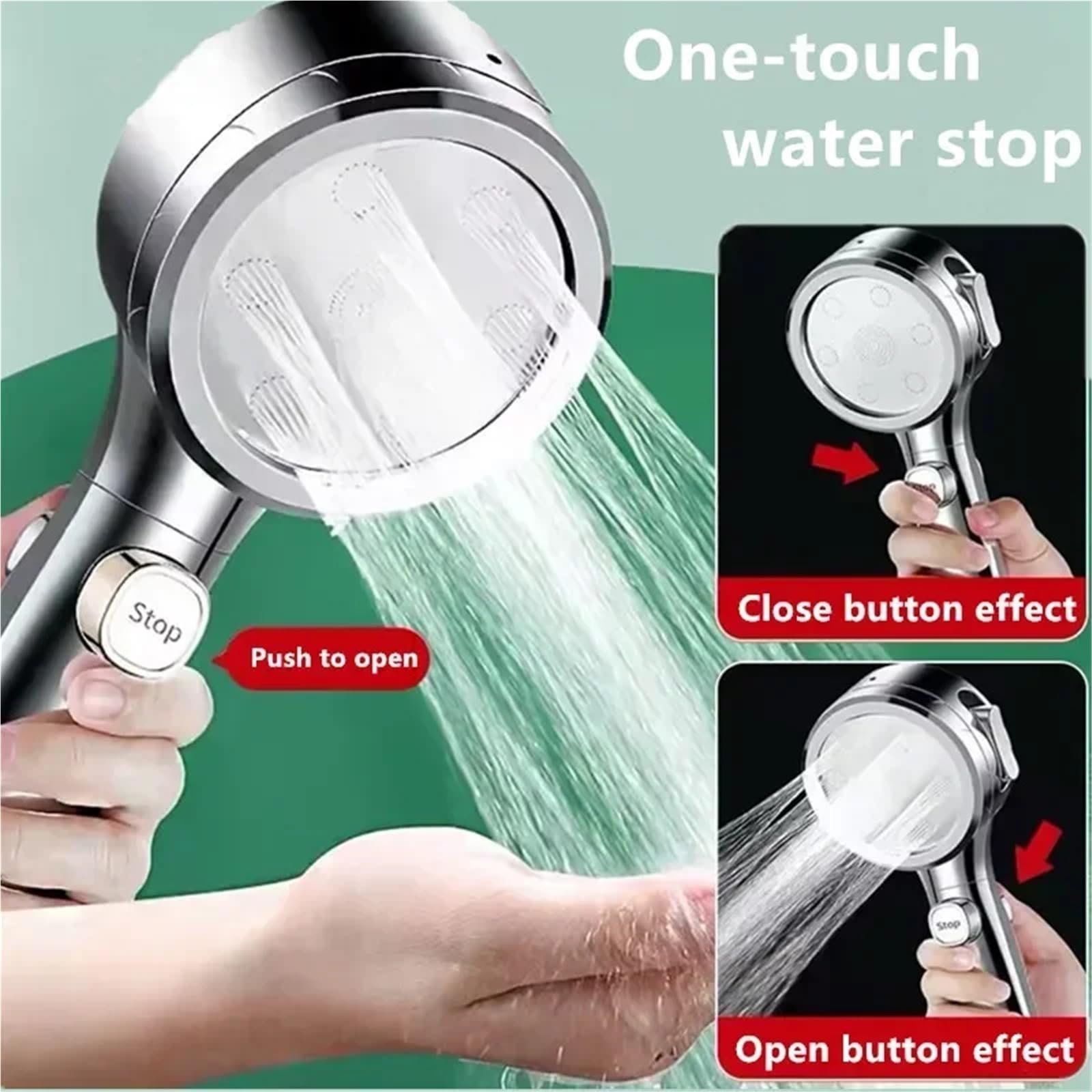 Ducha de Mano con Pantalla Digital, Ahorro de Agua con presión Ajustable