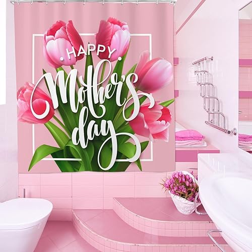 Miniatura 92 de Juego de cortinas de ducha de 72 x 72 pulgadas con 12 ganchos, cortina de ducha de tela de poliéster impermeable para decoración del hogar y baño