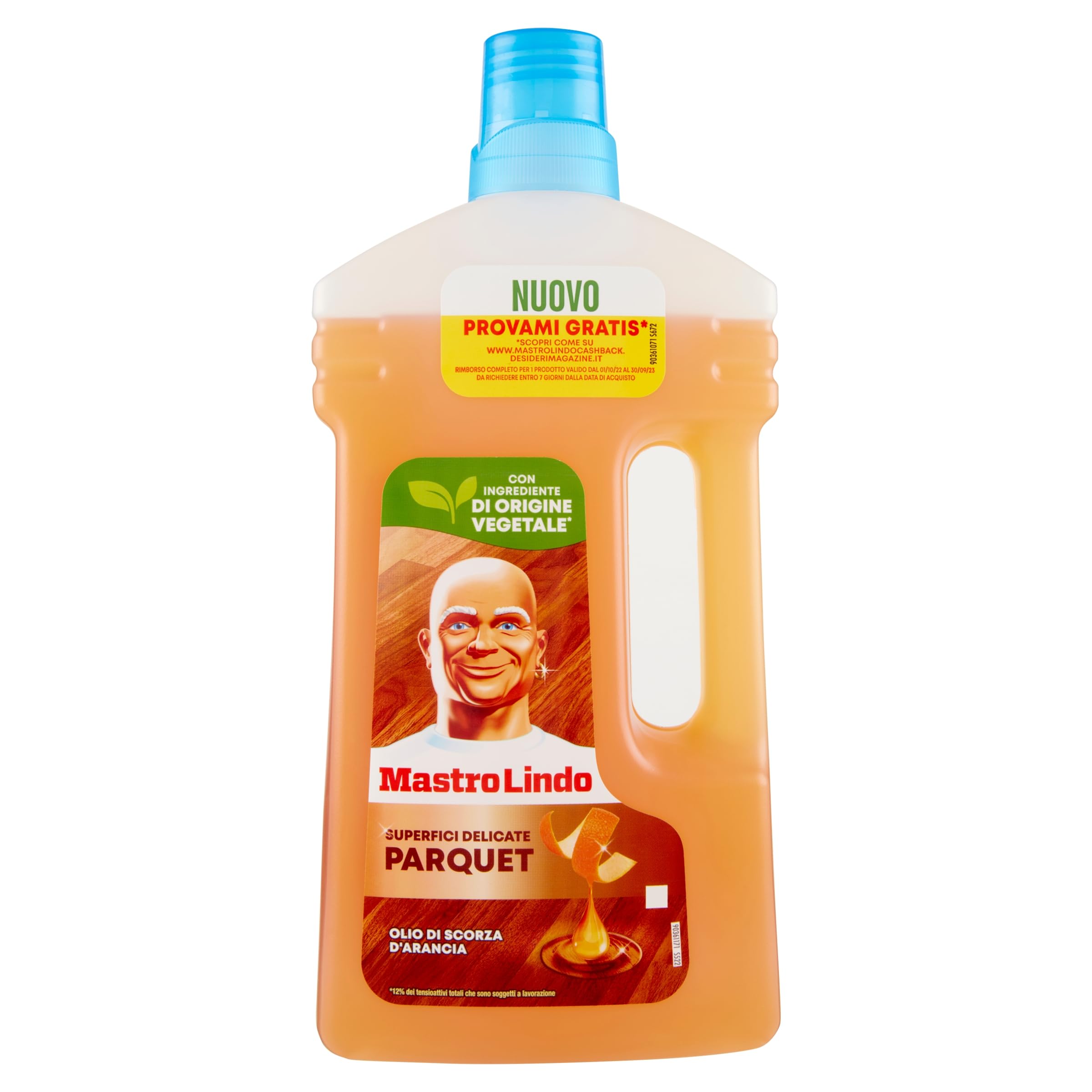 Mastro Lindo Płyn Delikatne Powierzchnie Do Podłogów, Bezpieczne Na Drewnianych Podłogach, 12 Paczek (12 x 930ml), Olejek Pomarańczowy