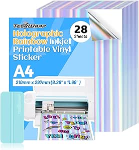 TECKWRAP Printable Vinyl Sticker Paper for Inkjet Printer, Holographic ...