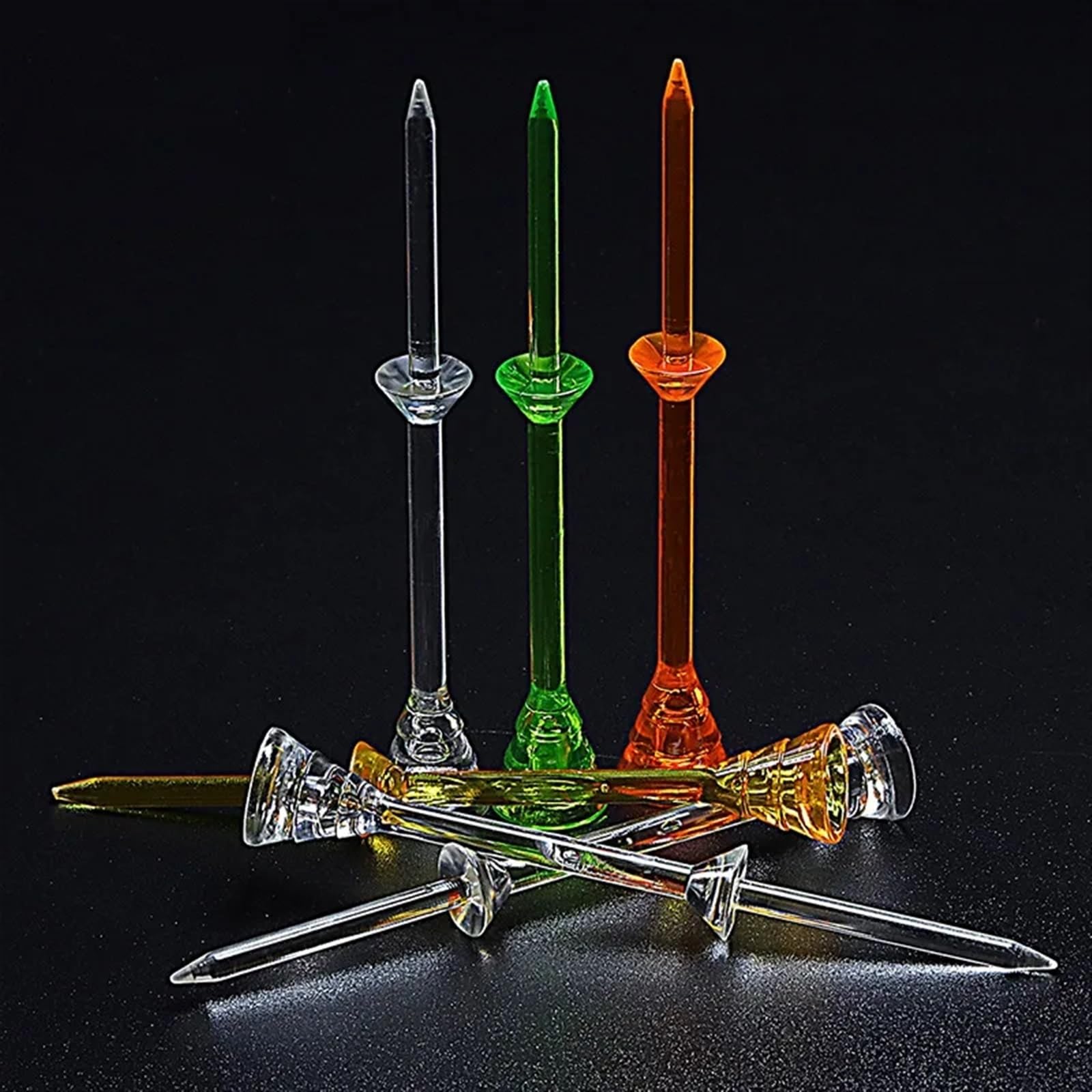 Golf Tee 50 stücke Golf Tees Kunststoff Transparent 83,0mm T Zufällige Farben Golf Training Ball Tee FüR Einen Idealen Abschlag