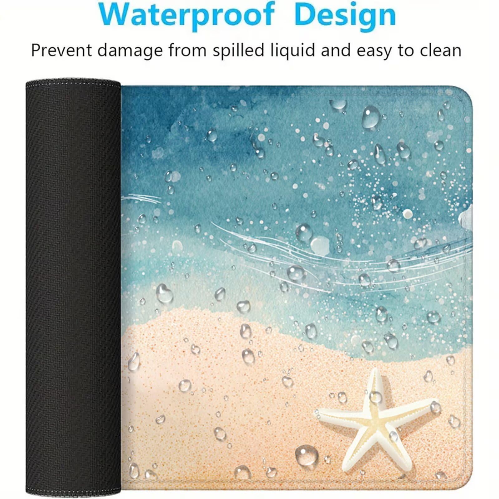Plażowa podkładka pod mysz do gier, podkładka pod mysz XXL 1200x600 mm AVCE Gładka powierzchnia poprawia precyzję i szybkość, wodoodporna podkładka pod mysz antypoślizgowa do komputera, laptopa, biura