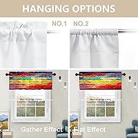 Vista 212 de Cenefas de cocina modernas con patrón de cobre marrón dorado para ventanas, cenefas opacas abstractas de marcas de arañazos y cortinas opacas