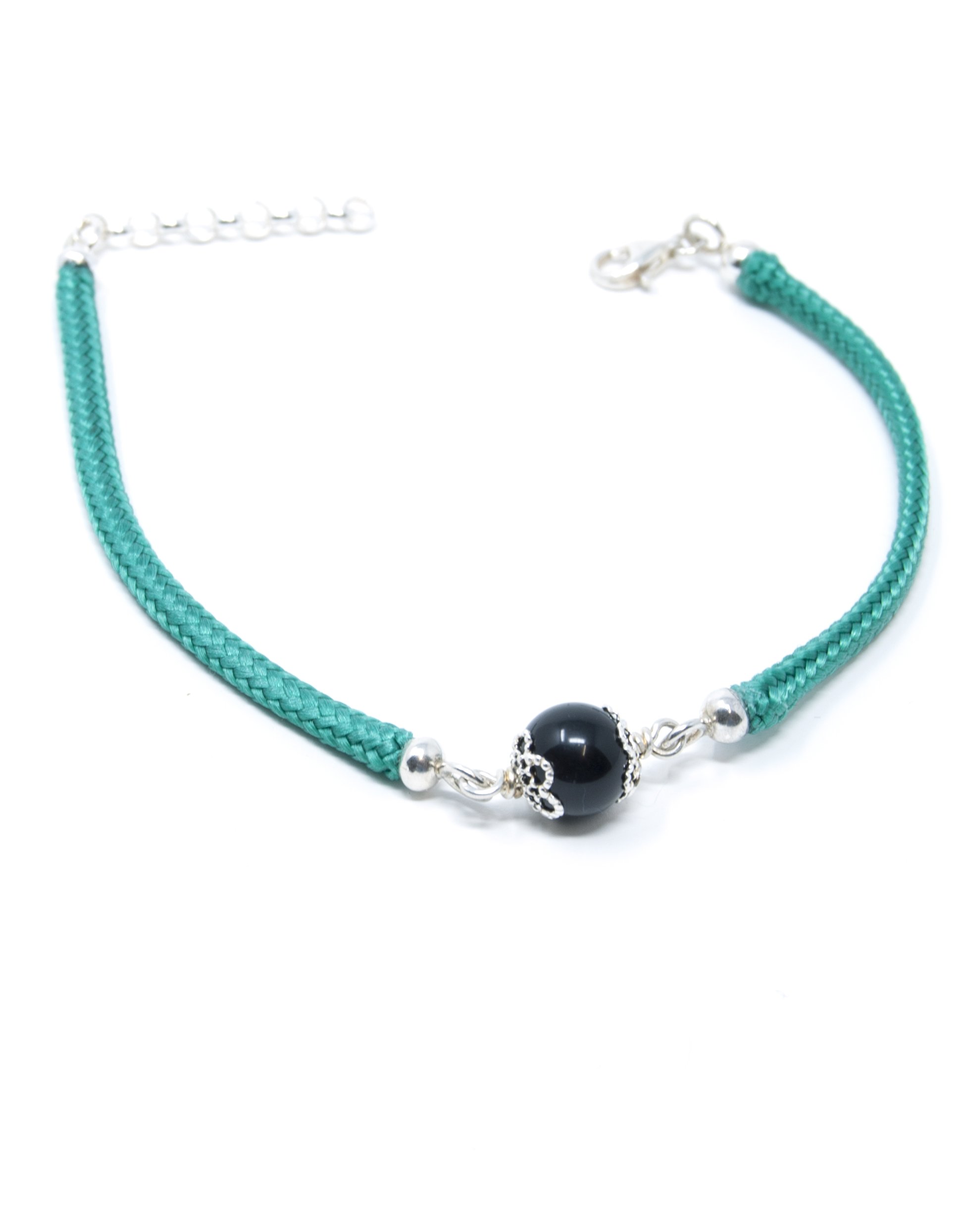 Bracciale Verde Su Coccu Argento
