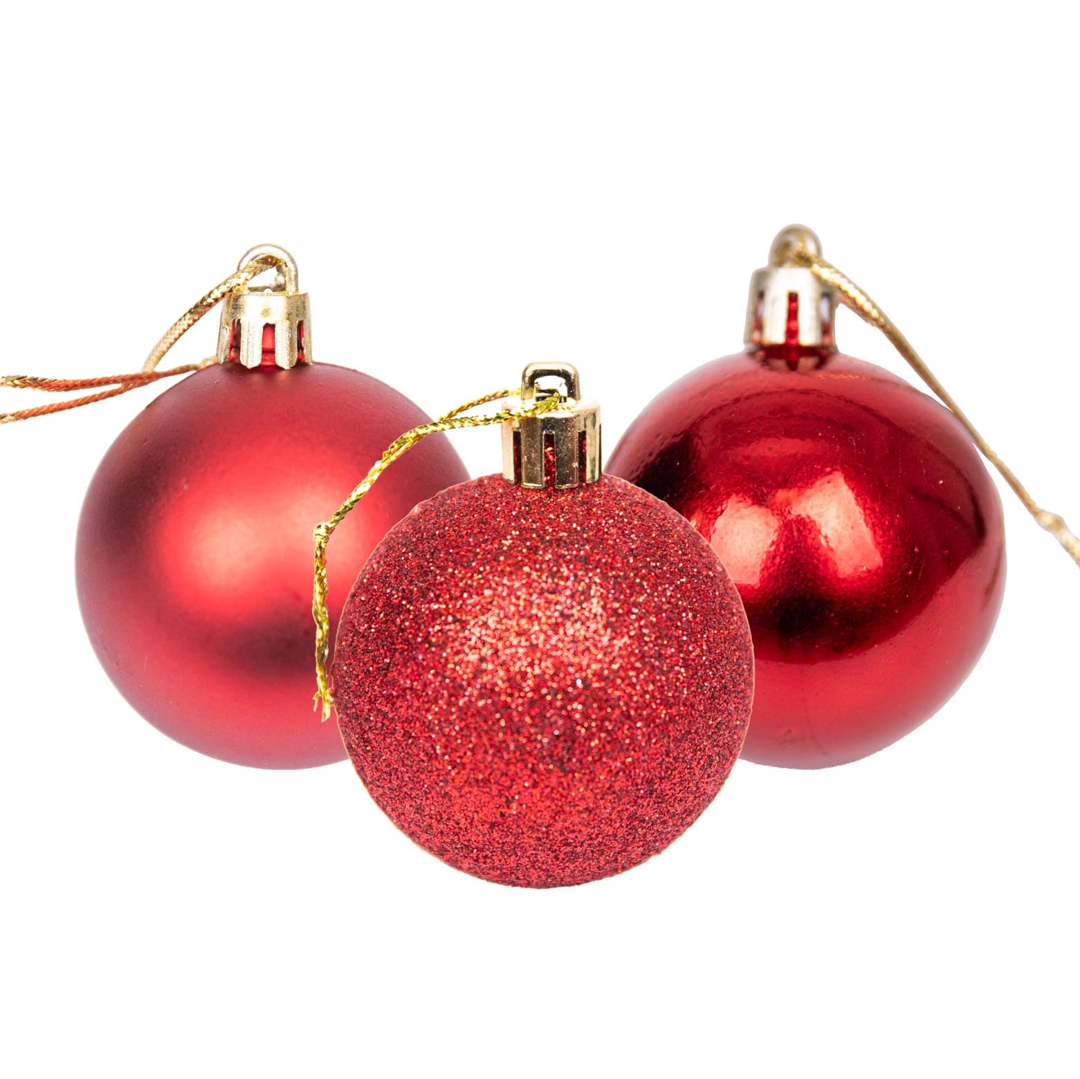 Shatchi 50mm/18Pcs Christmas Baubles Shatterproof Dark RedChristmas Tree Decorations from B&Q