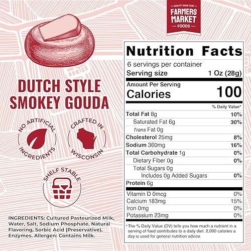Miniatura 11 de Farmers Market, sin gluten, keto, paleo, bajo en sodio, cero azúcar, juegos de regalo de queso Wisconsin, paquete de 3, Alpine Baby Swiss