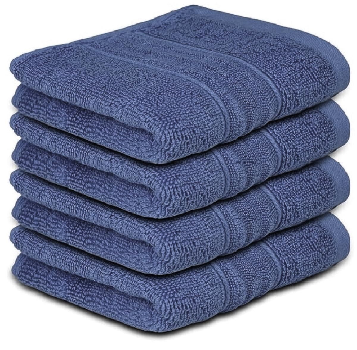 Opel tex 4 Pack Face Cloth Towels Set 30x30cm 100% Egyptian Cotton Soft Flannels Set Quick Absorbent Washcloth Spa Makeup Remover Golf Hand Wash Towels 500-GSM (Navy Blue)