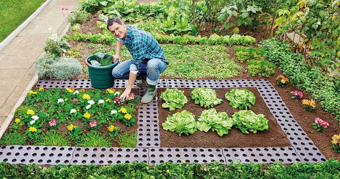 Yerd Garantia Maxi Beetplatten (Gartenplatten) 5er Set, 700 x 240 x 25 mm - einfach und schnell, trittsicher und flexibel - 240400