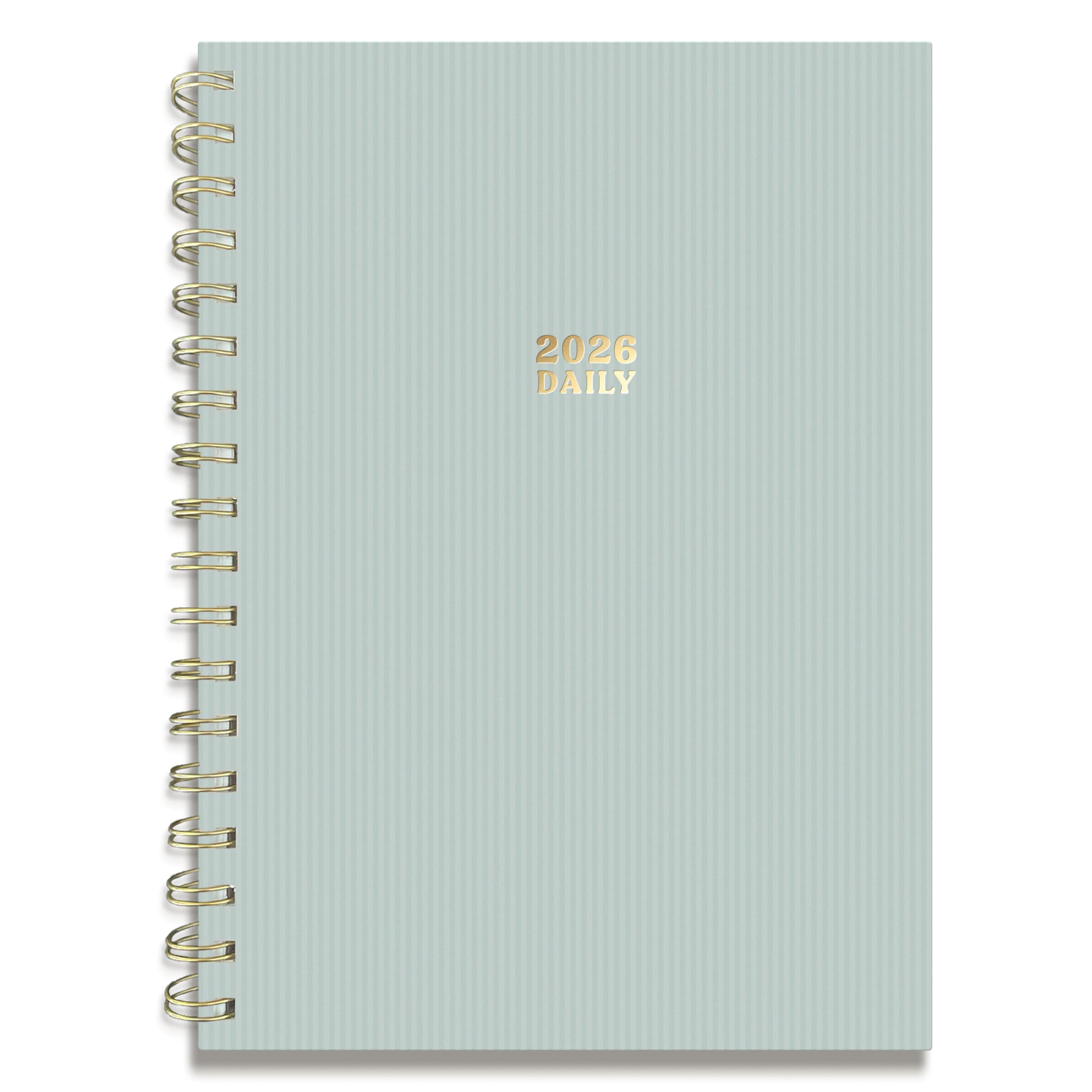 Sweetzer & Orange 2026 Planner – 6" x 8.25" Dated Daily, Weekly & Monthly Calendar Planner – January to December 2026 – Eucalyptus Design with Motivational Stickers, Gold Spiral & Sturdy Paper