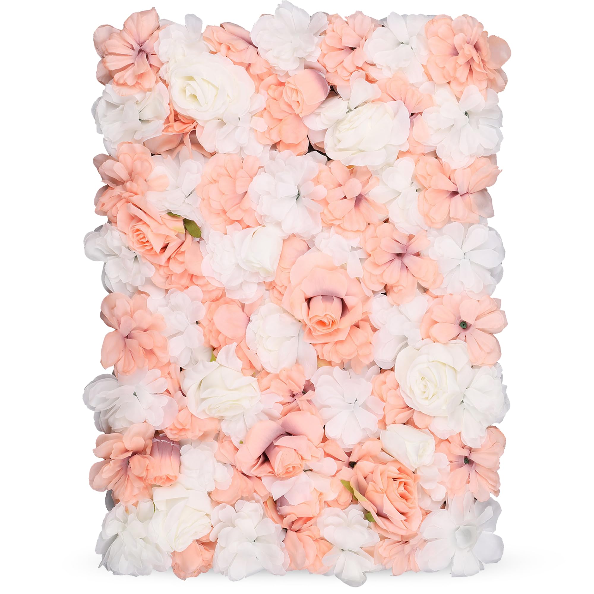WedDecor Artificial Silk Floral Backdrop, White and Peach Rose, 6pcs — image 1