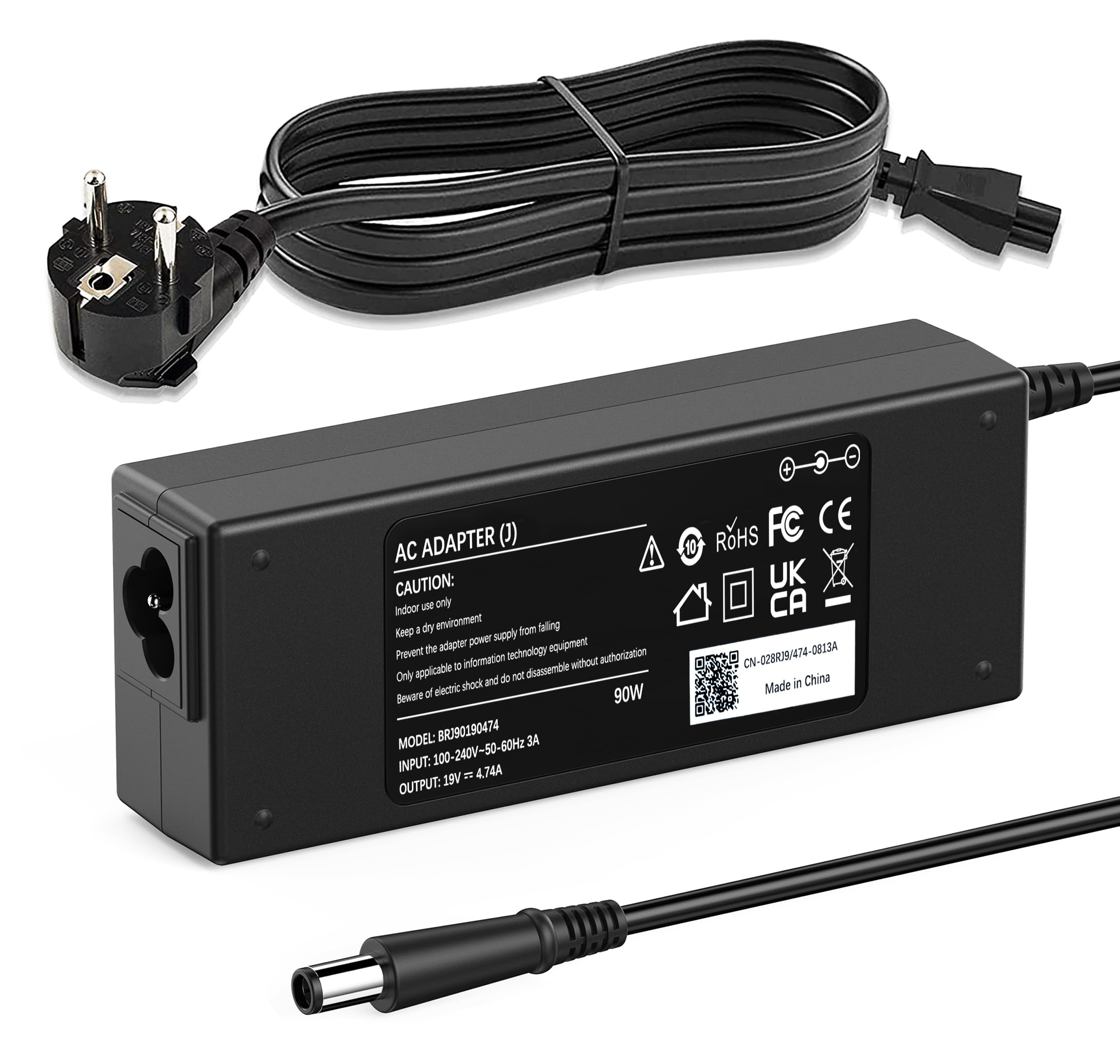 Caricatore PC 90W Alimentatore Compatibile con HP Pavilion DV6 DV7 DV4 G6 G7 Compaq 6730b 6530b 6560b EliteBook 840 850 G1 G2 Probook G1 G2 Caricabatterie Adattatore 7.4 X 5.0mm