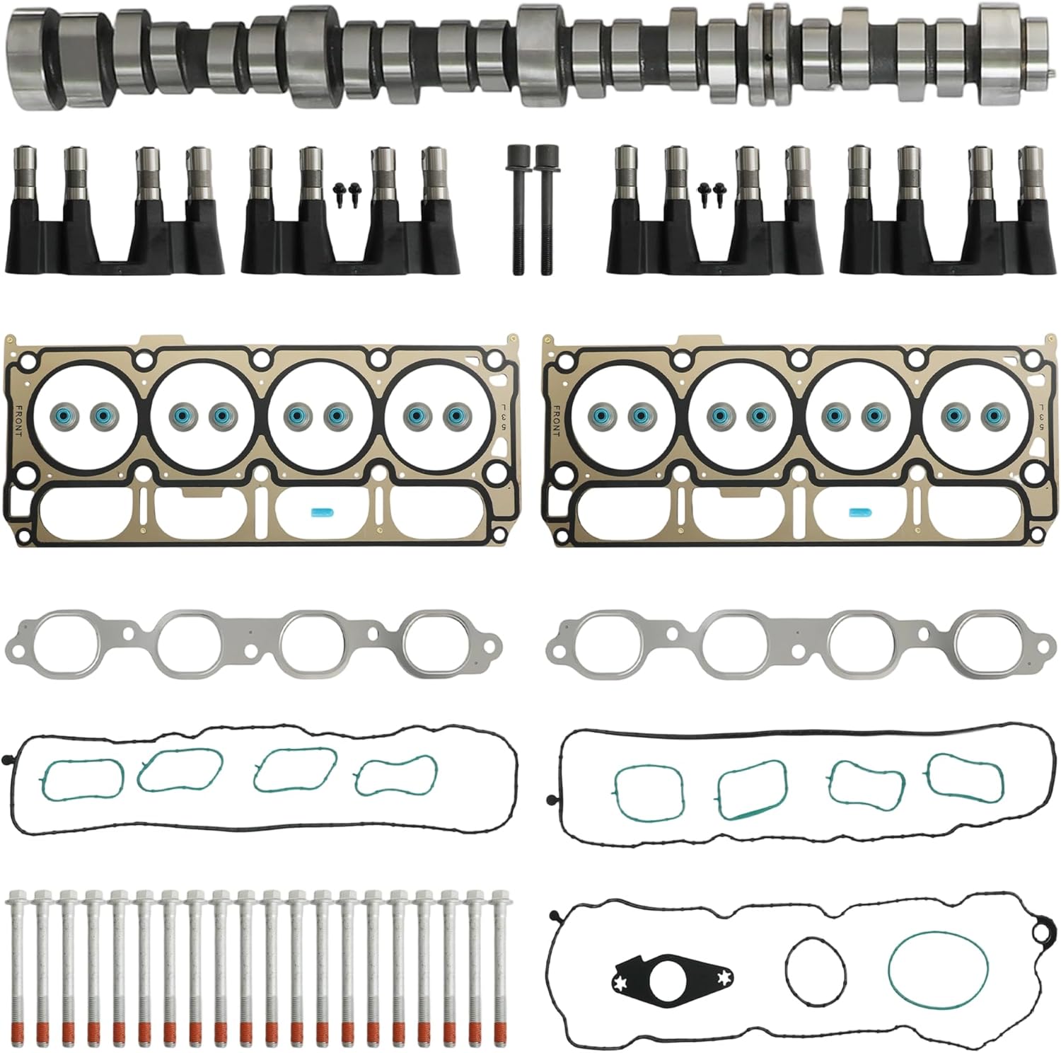 5.3 NON AFM DOD Disable Camshaft Lifter Kit Head Gasket Set Fit For Chevrolet Silverado 1500 Suburban Tahoe For GMC Sierra 1500 Yukon 5.3L V8 2014-2022 12672469 12700996 HS54996 17122490 25341990