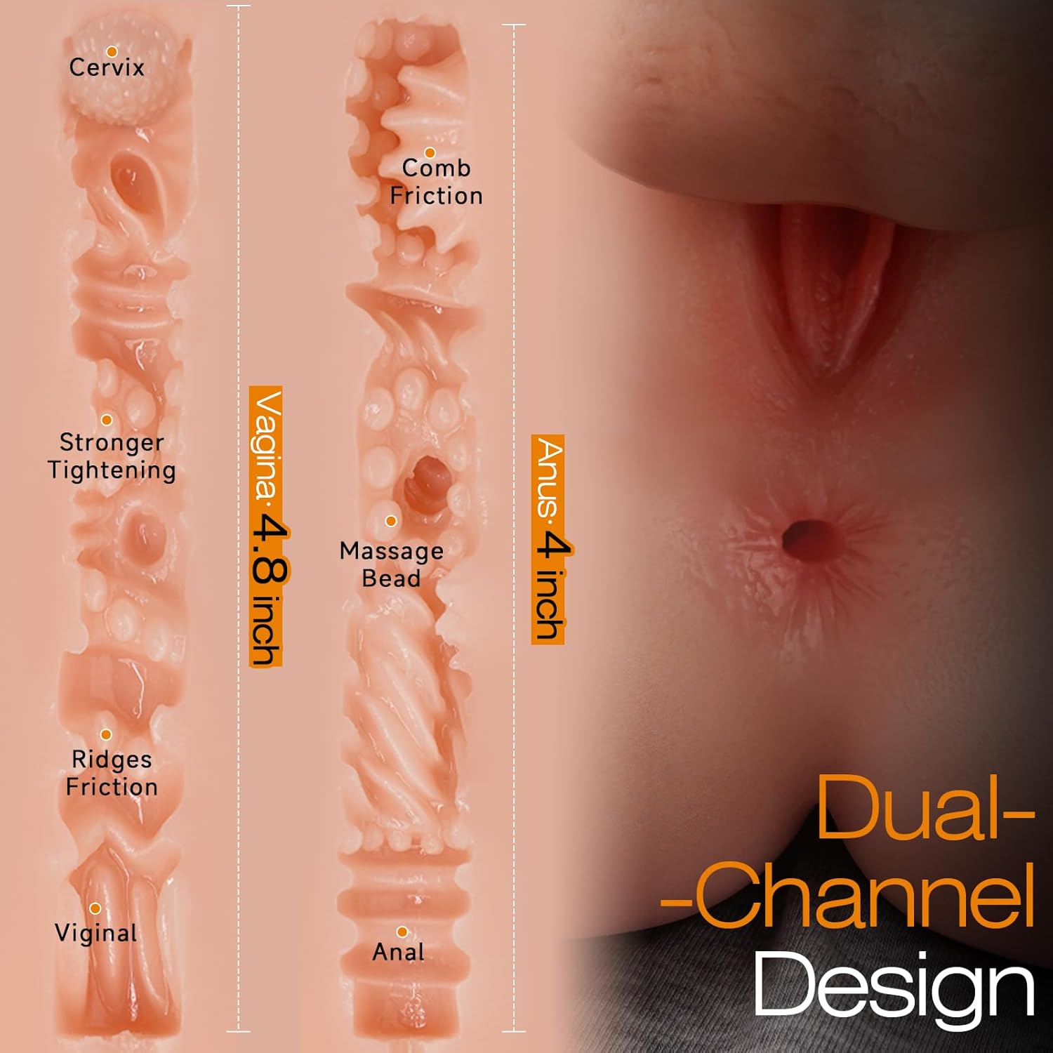 BIG SHOCKED Shemale Sex Doll with 360° Flexible Torso Dildo and Big Soft Boobs & Ass, Trans Sex Dolls Have 2 Channel Vaginal & Anal, Gay Shemale Sex Toys for Women Male, Masturbator Male Sex Doll