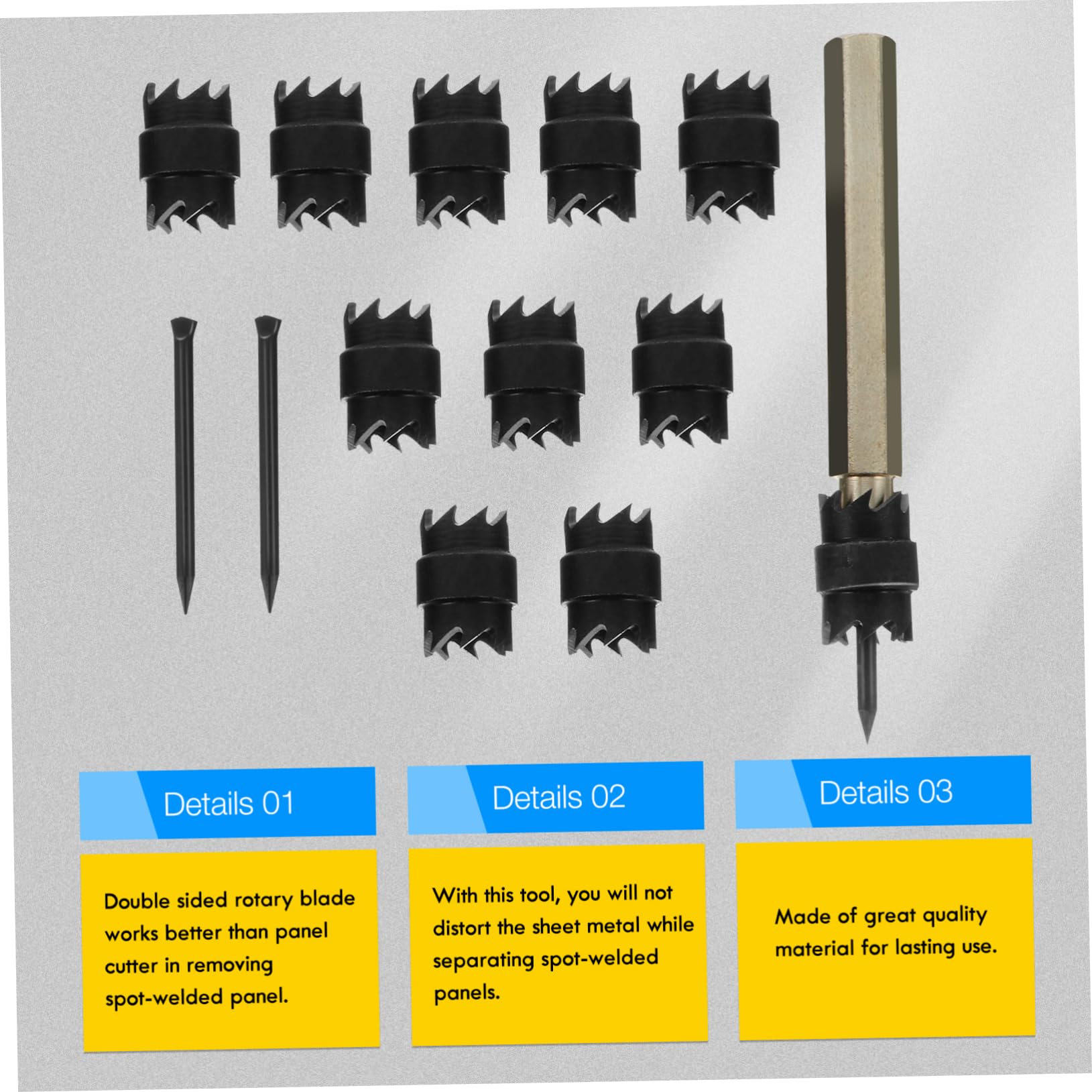 Taladro de soldadura por puntos 1 juego/13 piezas Juego de taladro eléctrico Broca de metal Pinza de soldadura rotativa por puntos Taladro de soldadura por puntos Removedor de soldadura por puntos r