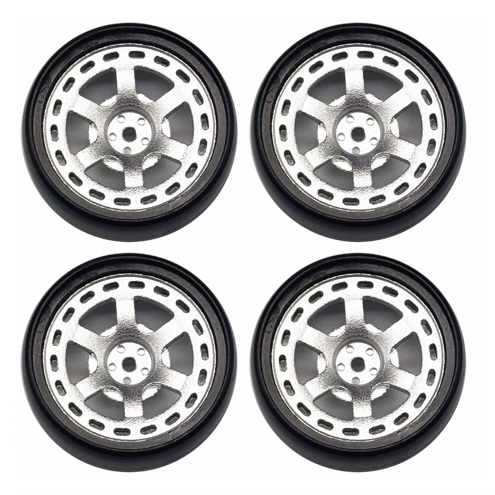 Neumáticos Coche RC para LDRC LD1801 LD1802 LD1803 LD1804 A01 A02 A86 1/18 4 Ruedas Rígidas De Metal 32 Mm para Drifting RC Piezas Mejora para Coche(C)