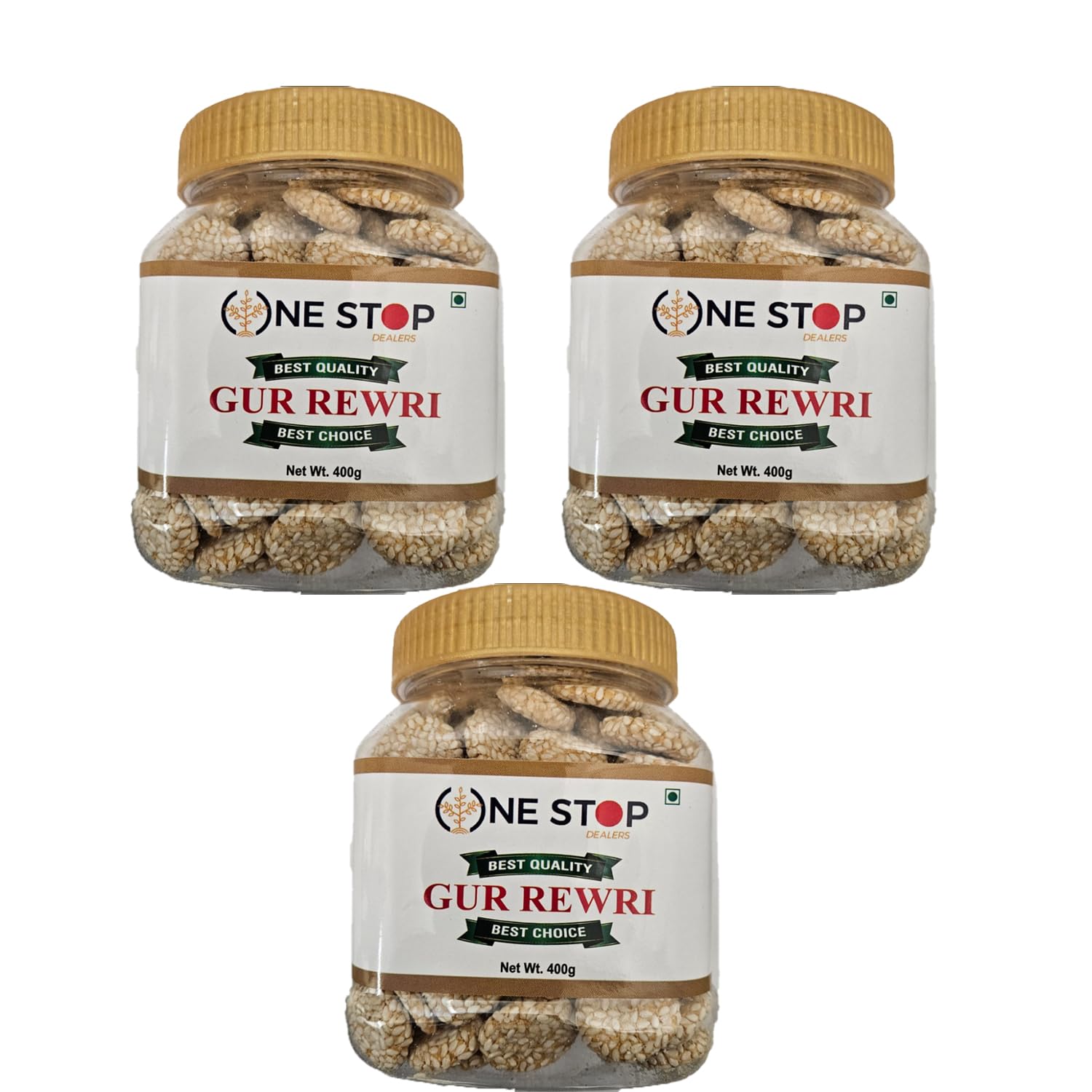 Gur Rewri - Traditional Indian Jaggery Sweet (400g) - Unrefined Sugar Cane Treat, Crunchy & Nutrient-Rich