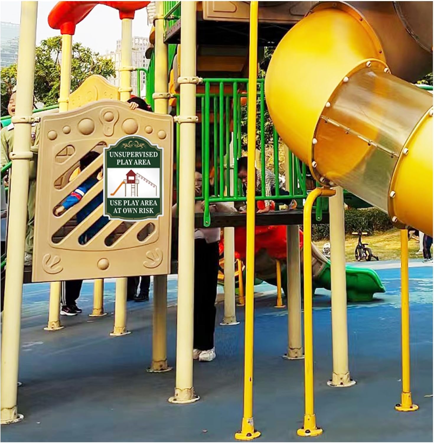 Unsupervised Play Area, Use Play Area at Own Risk Sign 2 Pack, 10 x 14 inches Rust Free Aluminum Sign, UV Protected, Fade Resistant