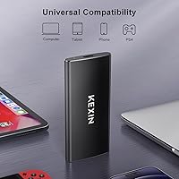 Vista 4 de KEXIN Disco duro externo SSD 1TB Disco duro externo USB C SSD portátil, hasta 500 MB/s, USB 3.1 Unidad de estado sólido externa 1T para PC, Mac
