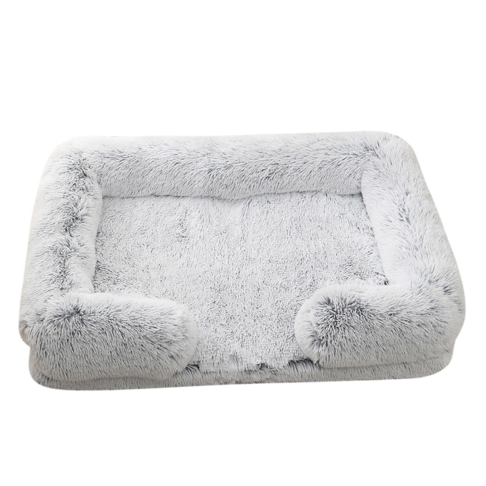 Lit carré pour chien ou chat taille M panier rembourré gris clair taille S