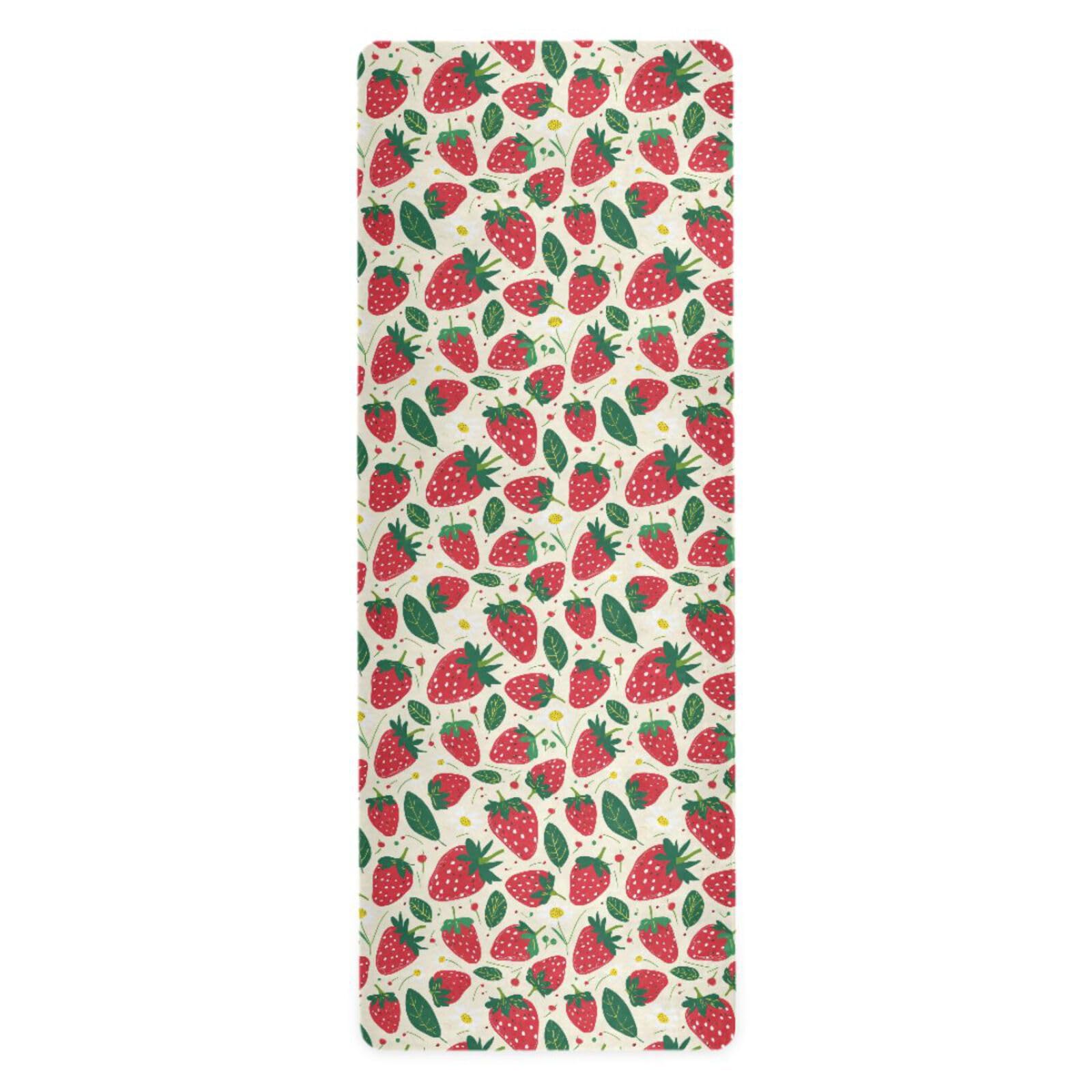 Strawberris Yoga Mat Non Slip Thick Kids Eco Friendly Rubber Workout Foldable Yoga Mat Women Exercise