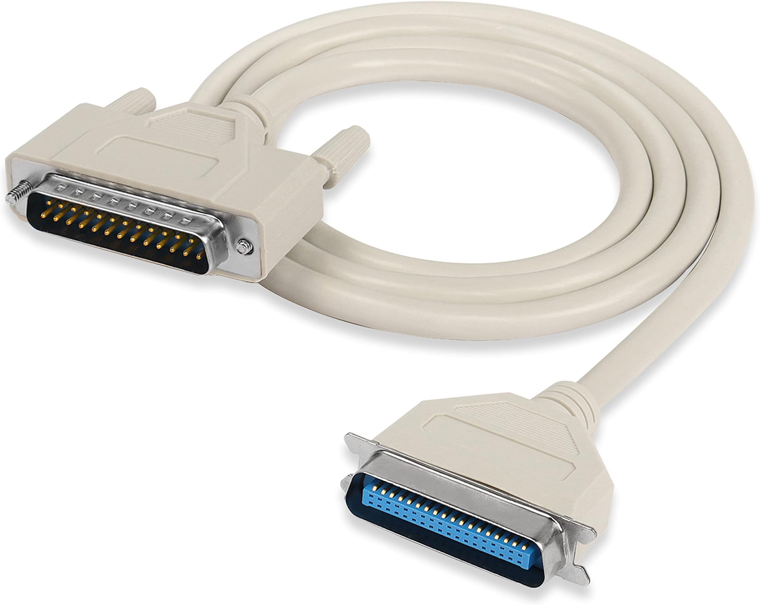 XMSJSIY DB25 to CN36 Parallel Printer Cable, DB25 25 Pin Male to CN36 Centronics 36 Pin Male Serial Parallel Printer Extension Cable Adapter for Connect Computers, Printers 25C*30AWG - 1.5M