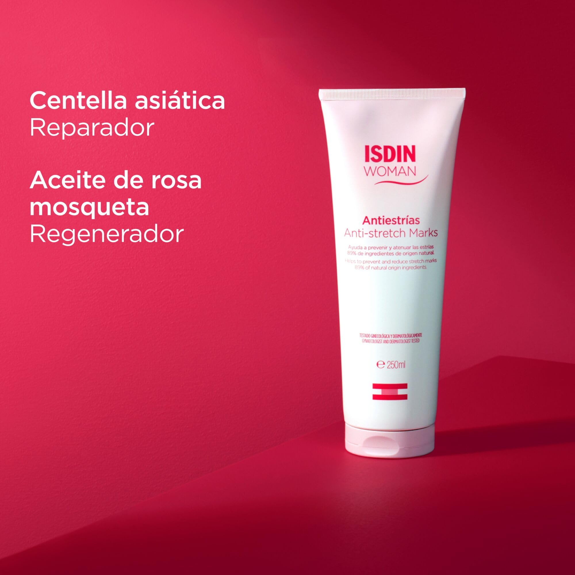 ISDIN Woman Antiestrías PACK DUPLO Crema Corporal Para Prevenir Y Atenuar Las Estrías (embarazadas, deportistas, dietas, adolescentes), rápida absorción, 2x250ml