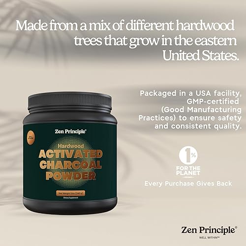 Miniatura 8 de Polvo de carbón activado con principio zen solo de árboles de madera dura de Estados Unidos. Todo natural. Blanquea los dientes, rejuvenece la piel