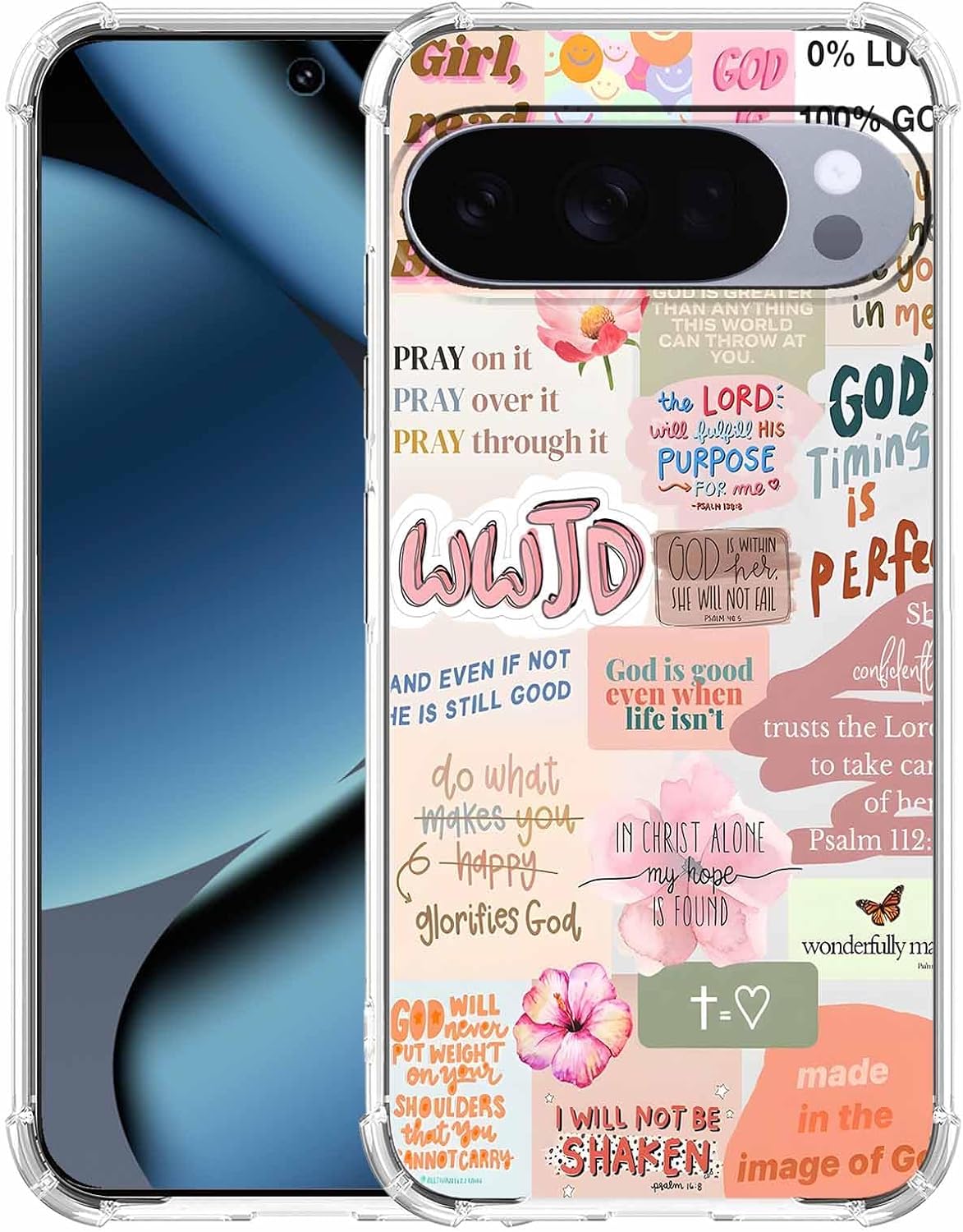 Case for Google Pixel 10/10 Pro with Christian Design,Jesus Bible Verse Collage,Clear Slim Soft TPU Bumper Phone Cover,6.3”(Christian,P10)