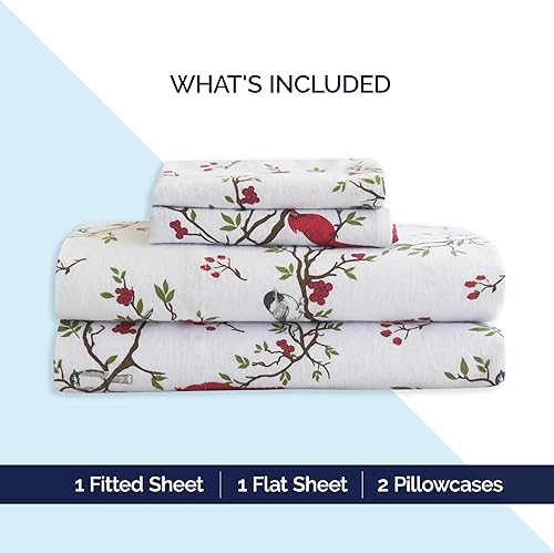 Miniatura 5 de Elegant Comfort Juego de sábanas suaves de franela de 100% algodón turco, 4 piezas, calidad premium, sábana bajera con bolsillo profundo, ultra