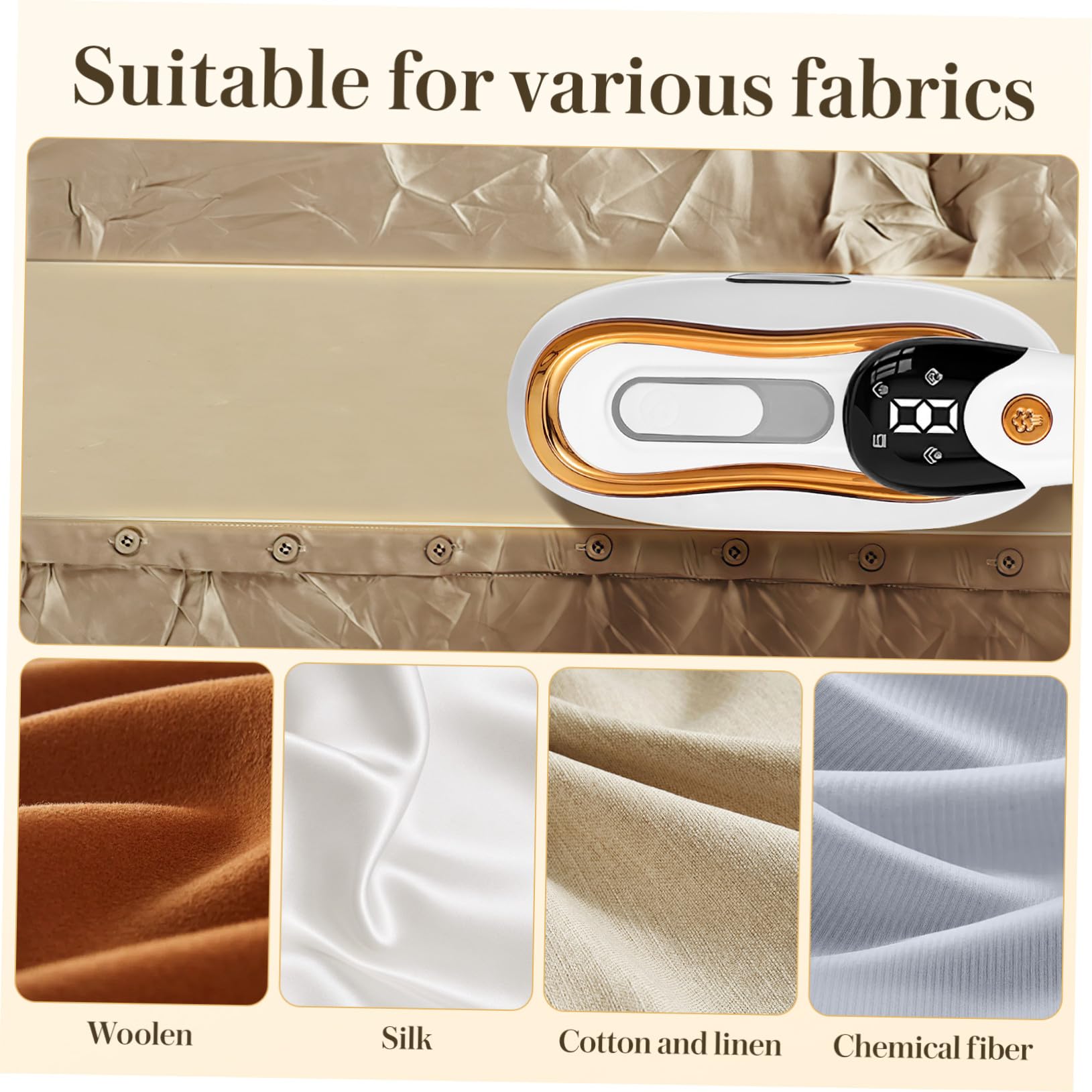 Cabilock Máquina de planchar de mano plegable de ropa Vapor portátil abs White