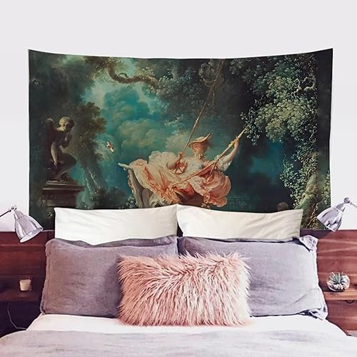 Psesaysky Jean Honore Fragonard The Swing - Tapiz decorativo para la casa, manta de pared para dormitorio, estética, suave, ligero, arte clásico, 59